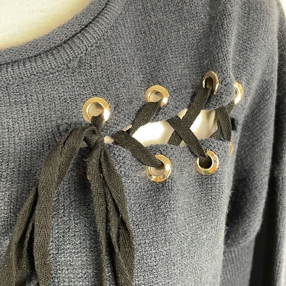 Jella C. Blue Sweater with Lacing - Picture 2 of 6